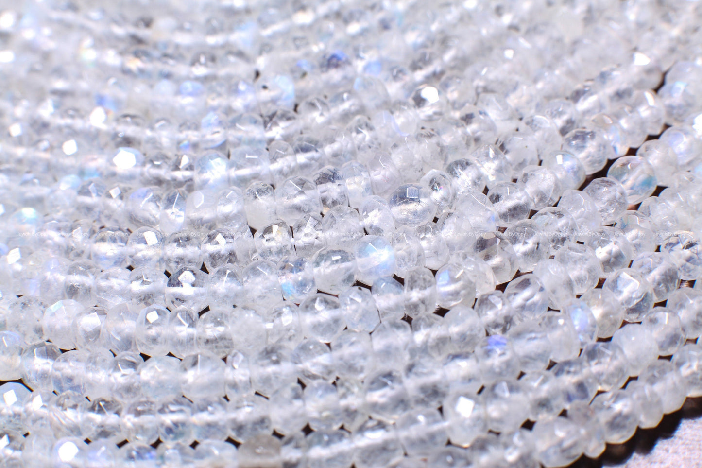 Rainbow Moonstone 4-6mm sizes Faceted Rondelle AAA Gemstone, July Birthstone, Jewelry Making Beads, Natural Gemstone 12.25" Strand