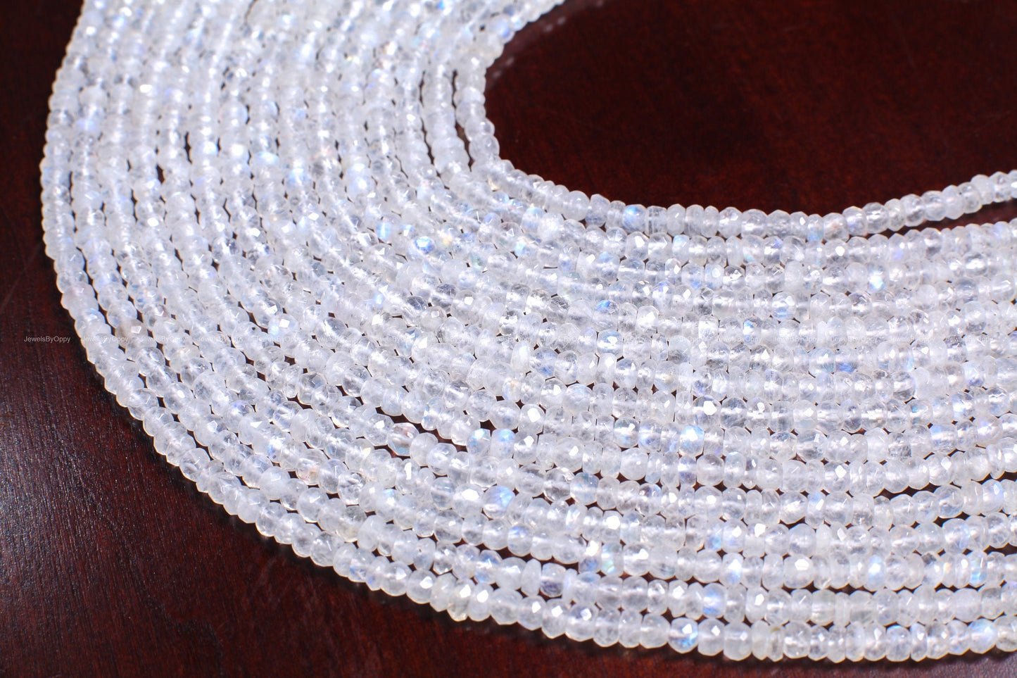Rainbow Moonstone 4-6mm sizes Faceted Rondelle AAA Gemstone, July Birthstone, Jewelry Making Beads, Natural Gemstone 12.25" Strand