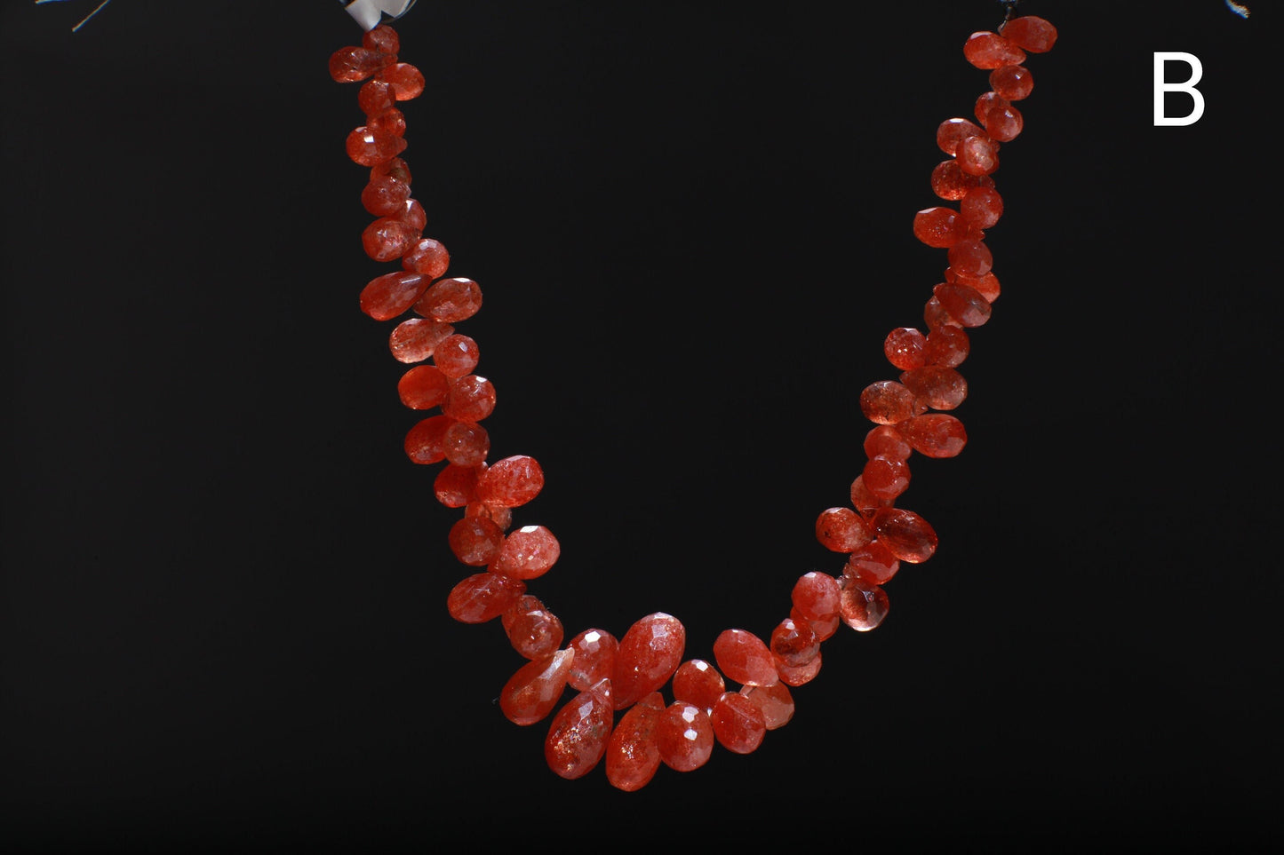 Genuine Sun Stone Graduated Faceted Briolette 7-20mm Flashy Teardrop Rainbow Sunstone Beads 9" Strand