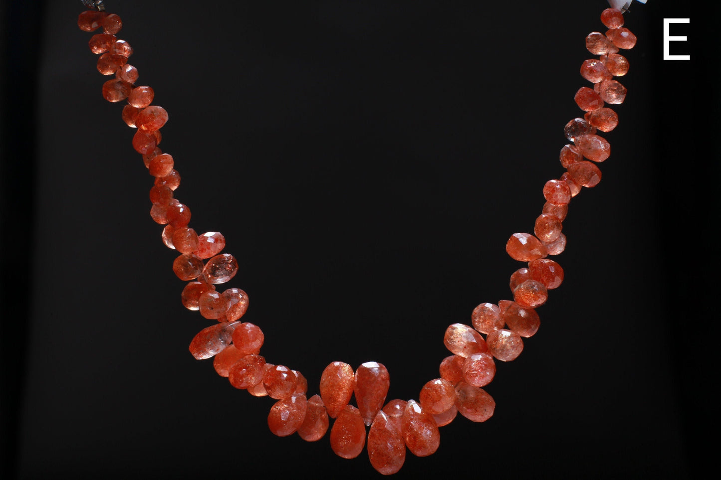 Genuine Sun Stone Graduated Faceted Briolette 7-20mm Flashy Teardrop Rainbow Sunstone Beads 9" Strand