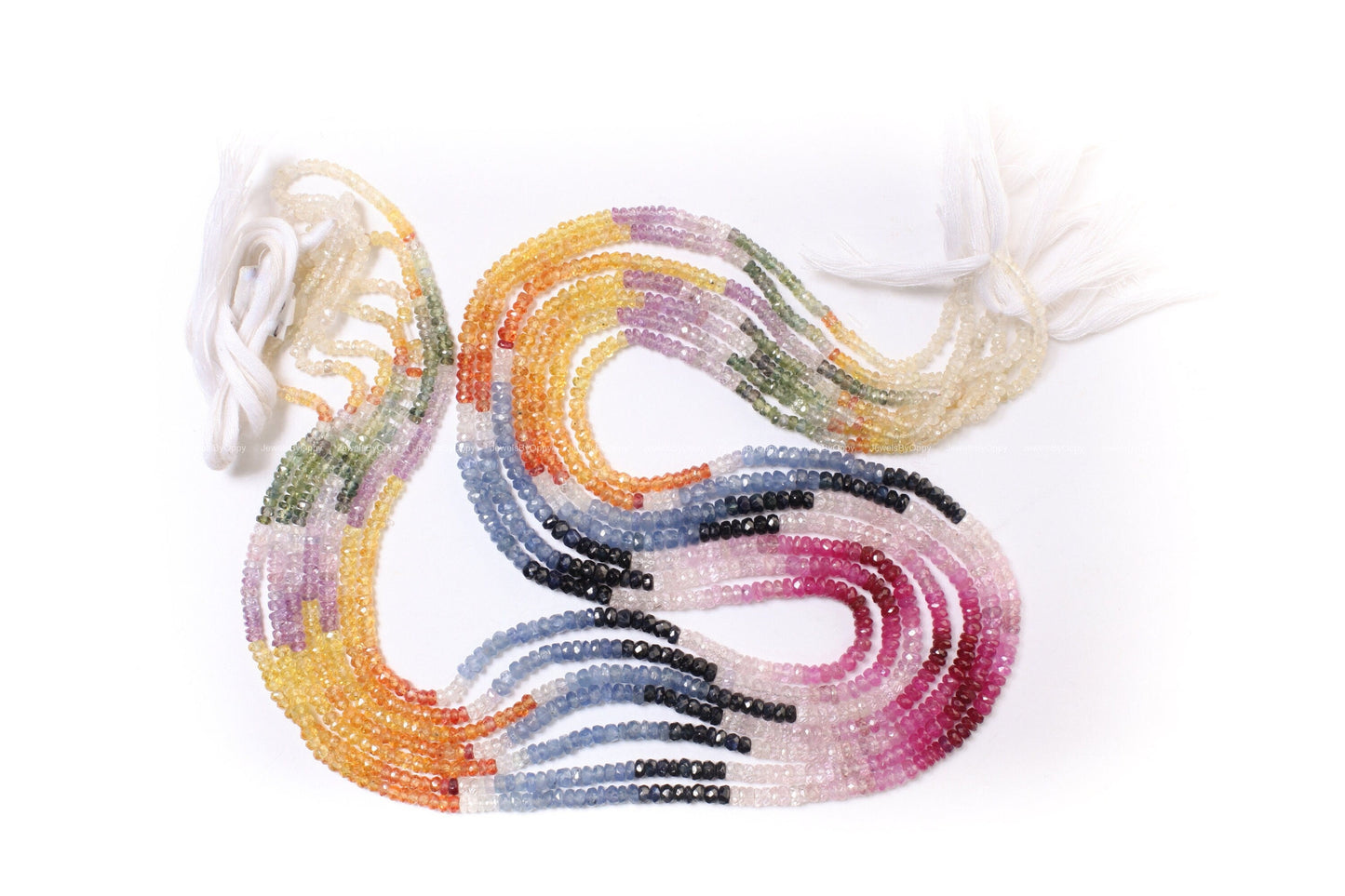 Multi Sapphire Faceted 3-3.5mm Rondelle, High Quality AAA Natural Gemstone DIY Jewelry Making Beads 8", 16" Strand