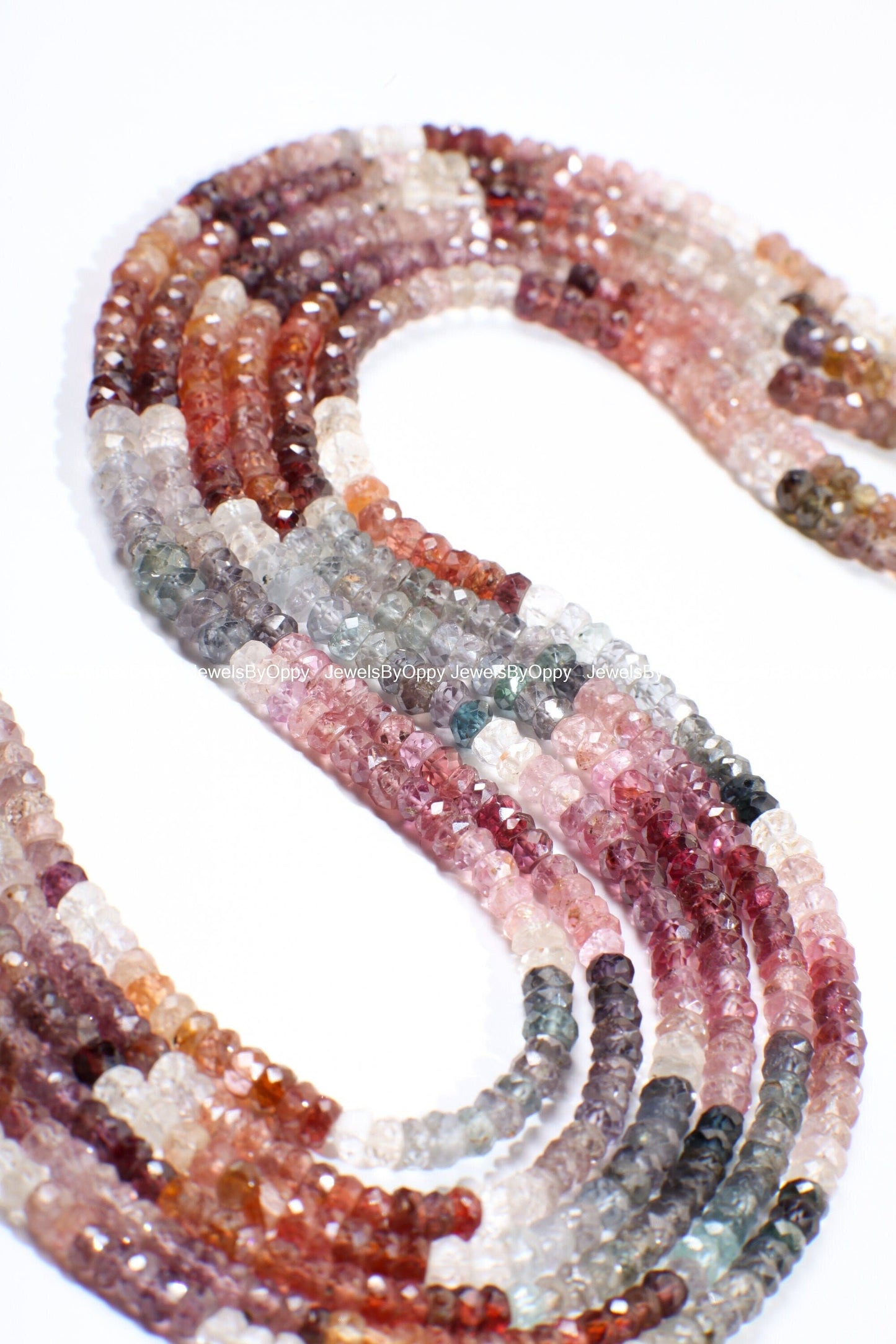 Multi Spinel Rondelle, Natural Multi spinel Shaded AAA Micro cut Faceted Roundel 3.5-4.5mm Jewelry Making Gemstone Beads 6", 12" or bulk