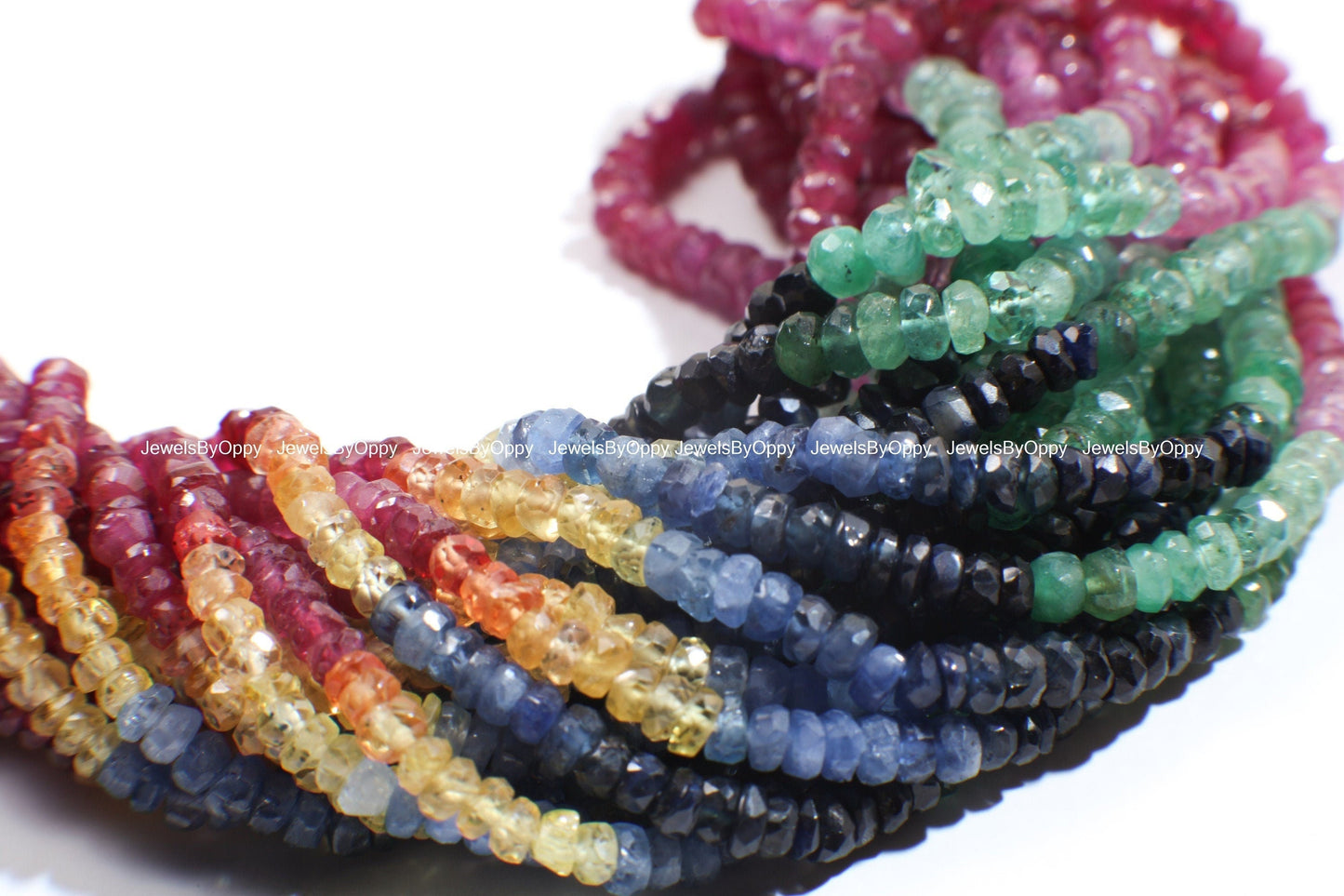 Natural Multi Sapphire 2.5-3.5mm Roundel AAA Rainbow Micro Faceted Diamond Cut Roundel Gemstone DIY Jewelry Beads 7" , 14" Strand