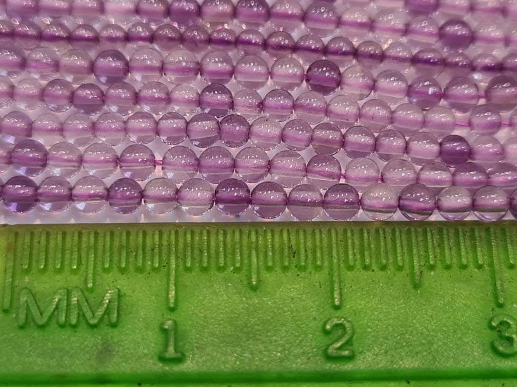 Pink Amethyst 2mm Round Beads, Jewelry Making Round Polished Gemstone Beads, DIY Necklace, Bracelet 15.75" Strand