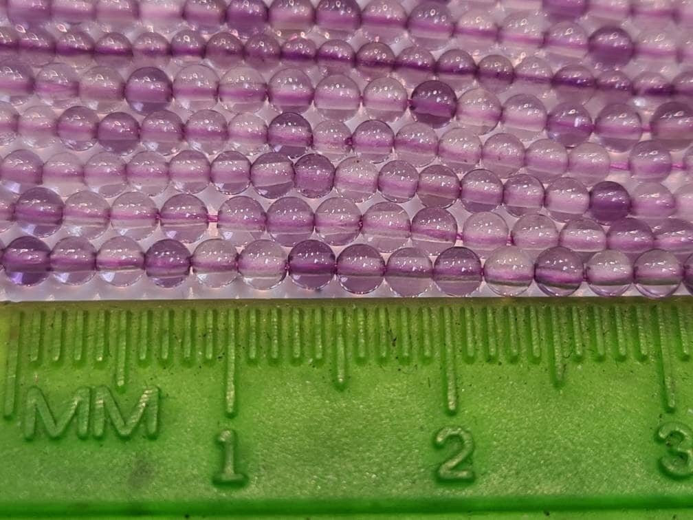 Pink Amethyst 2mm Round Beads, Jewelry Making Round Polished Gemstone Beads, DIY Necklace, Bracelet 15.75" Strand