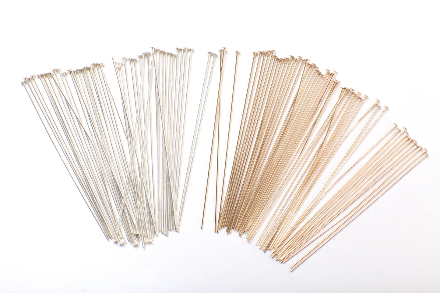Flat Head Pin 2" 24 Gauge, 925 Sterling Silver & 14K Gold Filled, DIY Jewelry Making Findings, Beading Supplies, Made in USA