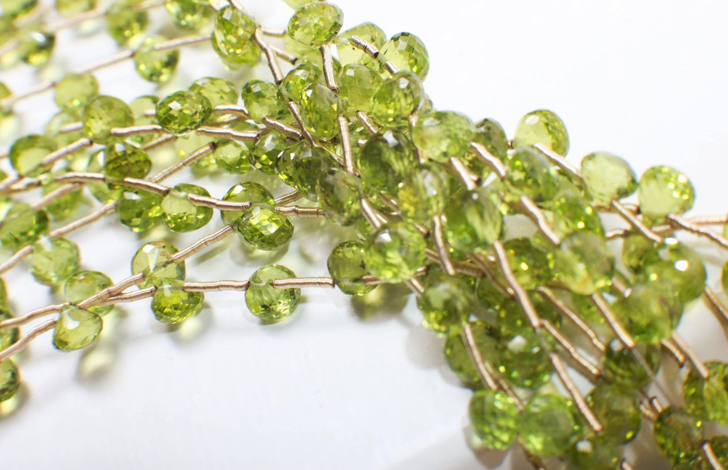 Peridot Briolette Onion AAA Natural Peridot Faceted Teardrop Onion Shape 5-6.5mm Gemstone DIY High End Jewelry Making Beads 9Pcs or 18Pcs