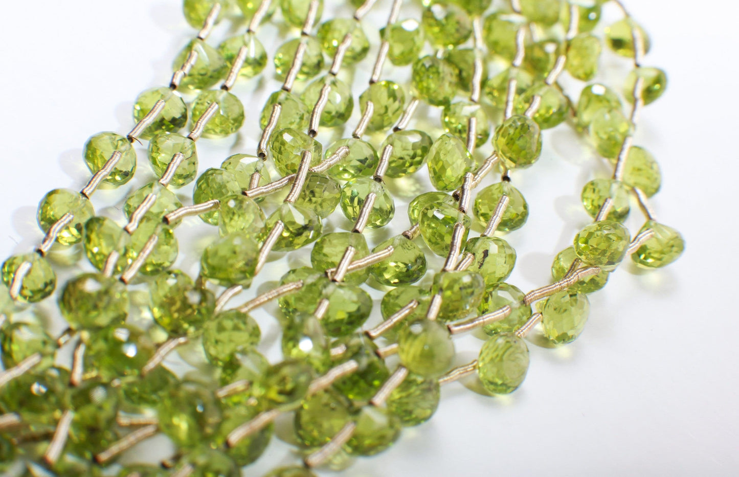 Peridot Briolette Onion AAA Natural Peridot Faceted Teardrop Onion Shape 5-6.5mm Gemstone DIY High End Jewelry Making Beads 9Pcs or 18Pcs