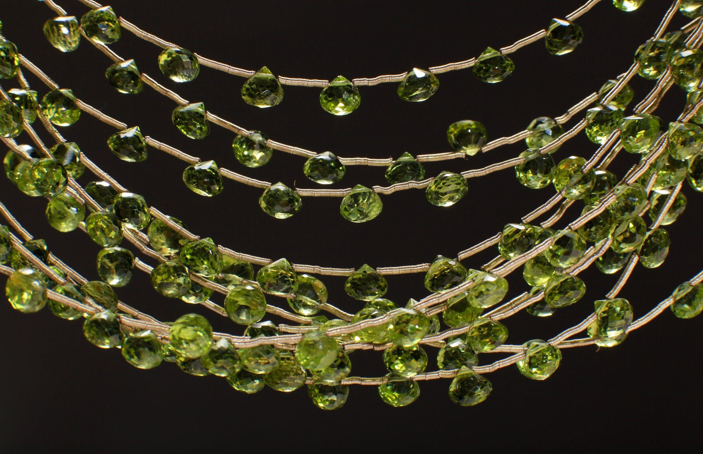 Peridot Briolette Onion AAA Natural Peridot Faceted Teardrop Onion Shape 5-6.5mm Gemstone DIY High End Jewelry Making Beads 9Pcs or 18Pcs