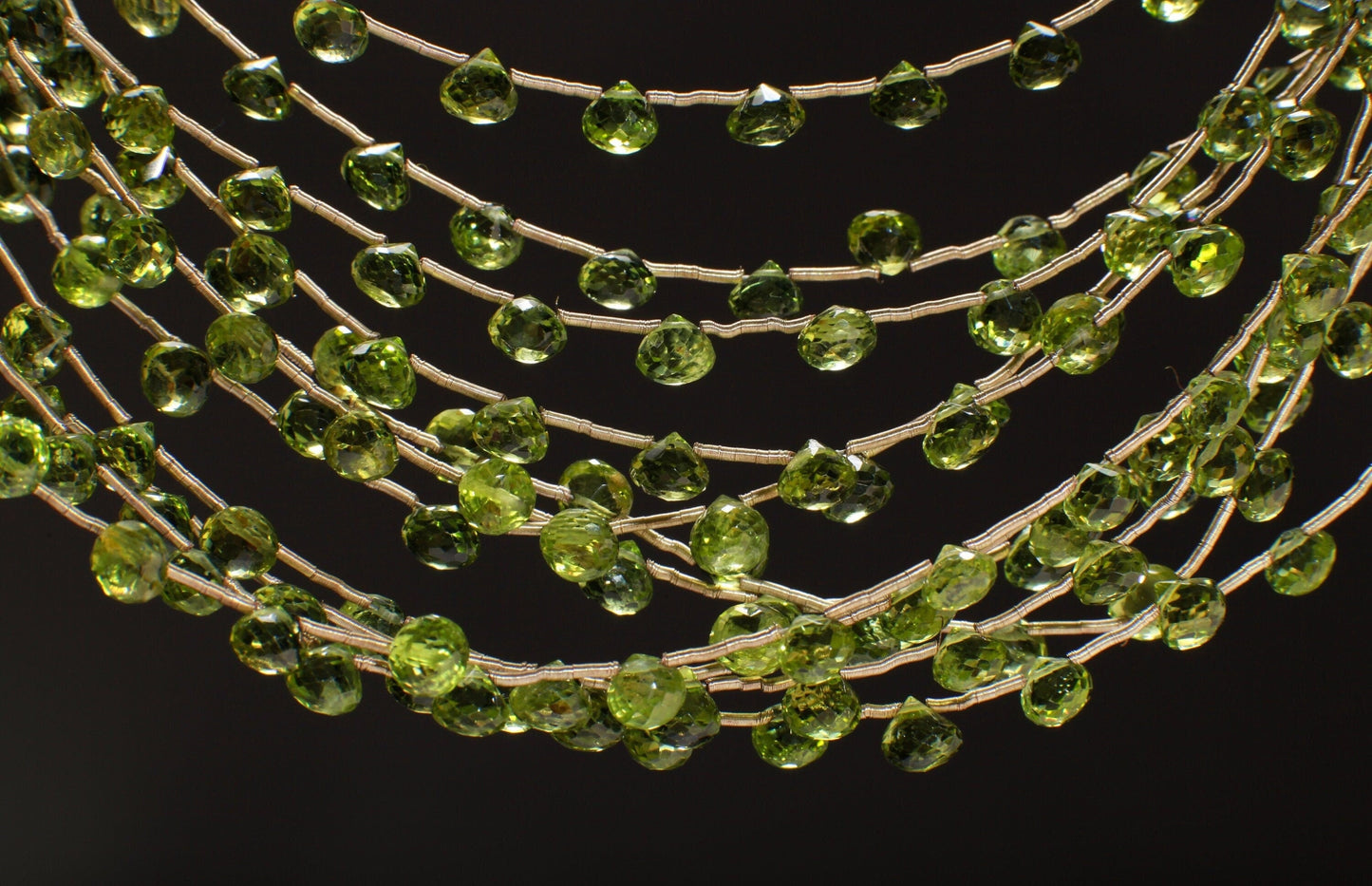 Peridot Briolette Onion AAA Natural Peridot Faceted Teardrop Onion Shape 5-6.5mm Gemstone DIY High End Jewelry Making Beads 9Pcs or 18Pcs