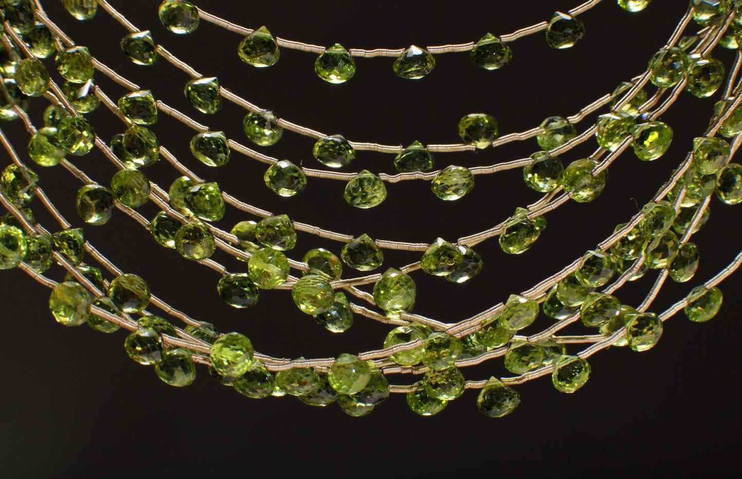 Peridot Briolette Onion AAA Natural Peridot Faceted Teardrop Onion Shape 5-6.5mm Gemstone DIY High End Jewelry Making Beads 9Pcs or 18Pcs