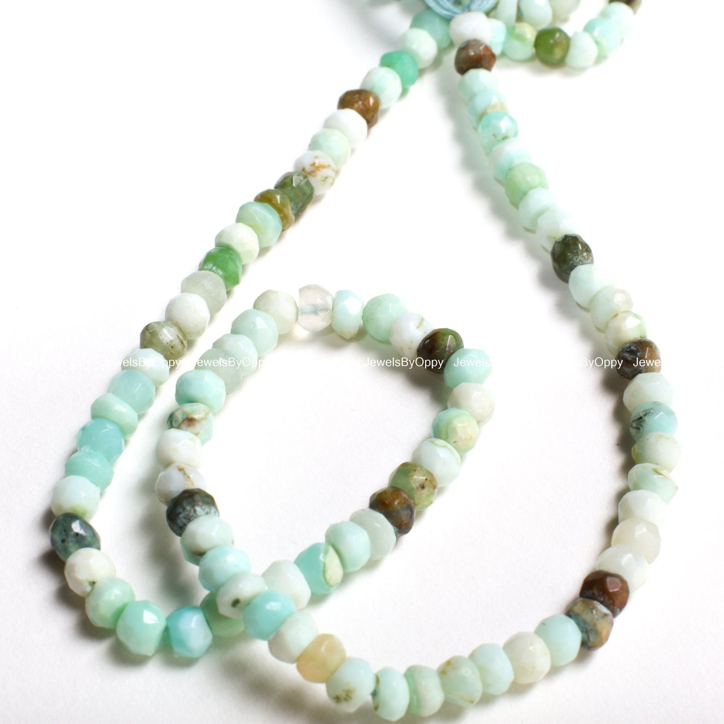 Peruvian Opal Faceted Roundel 4.5-5mm Jewelry Making Gemstone Beads 12.5" Strand, per blue opal, multi Peruvian opal natural gemstone