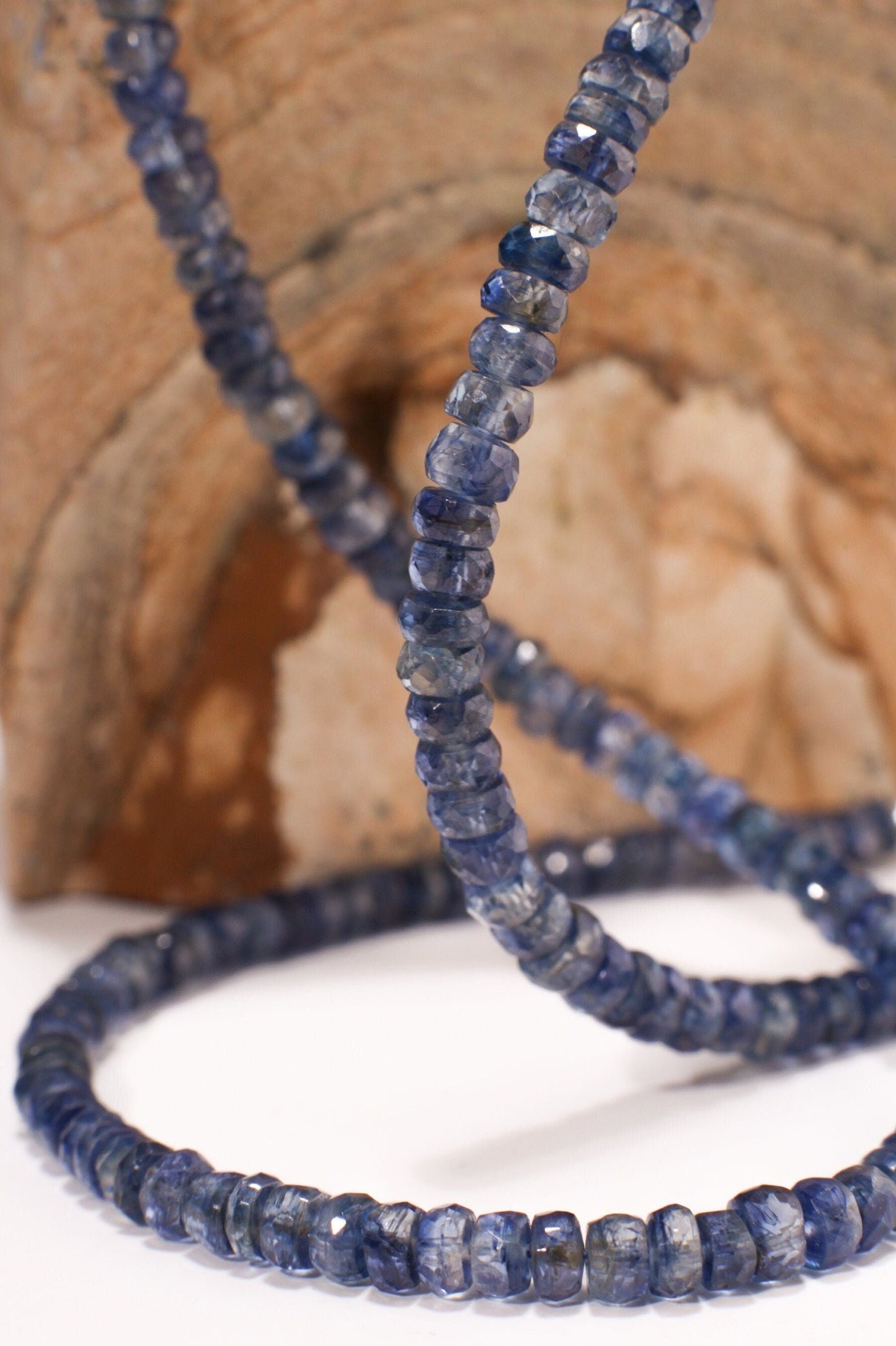Natural Blue Kyanite, AAA quality Blue Kyanite Faceted 4-4.5mm large Roundel, Jewelry Making Gemstone Beads 7", 14" strand