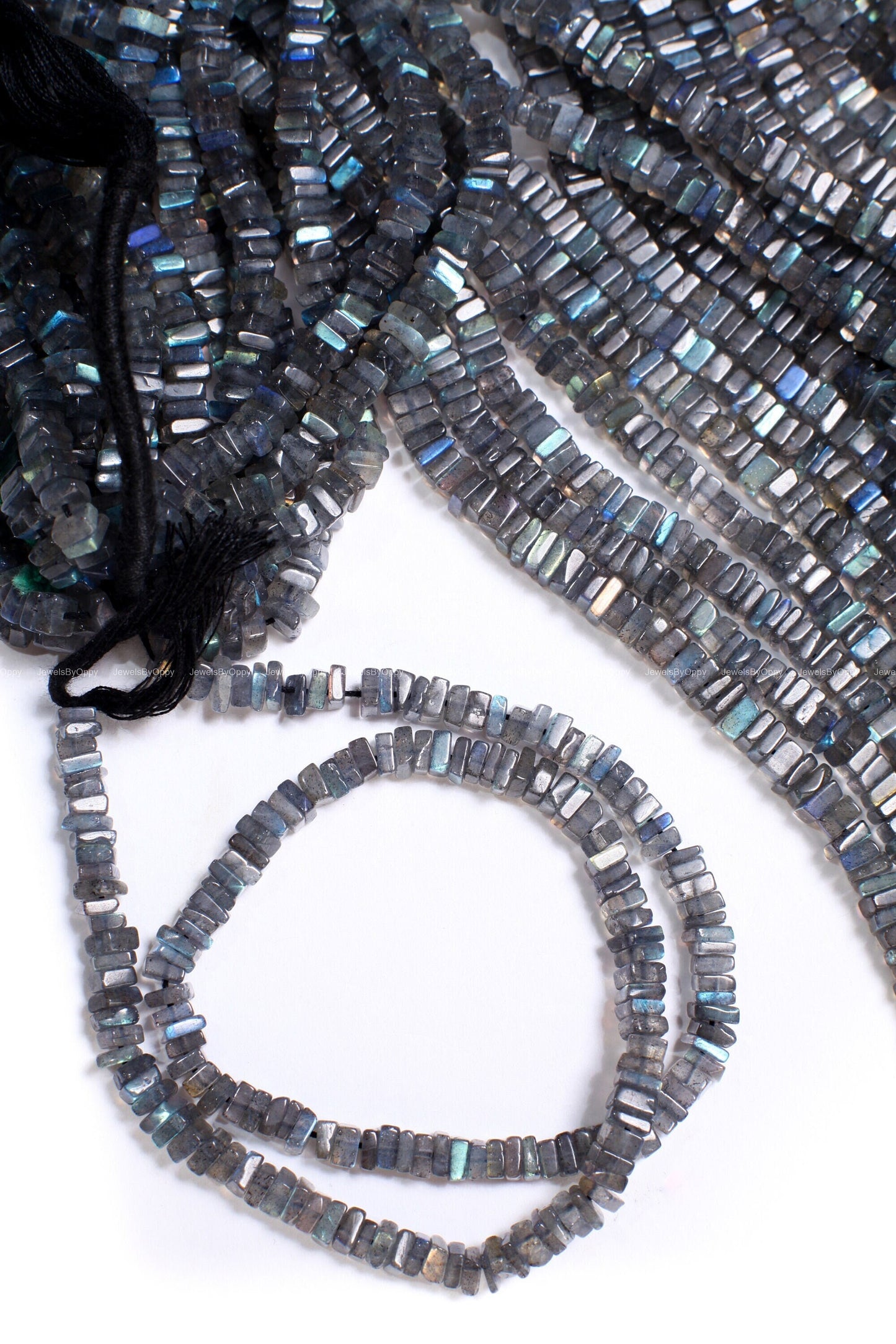 Labradorite square Heishe 5mm Natural Polished Blue Flash Labradorite Gemstone Jewelry Making DIY Squaredelle Beads 12.25" Strand