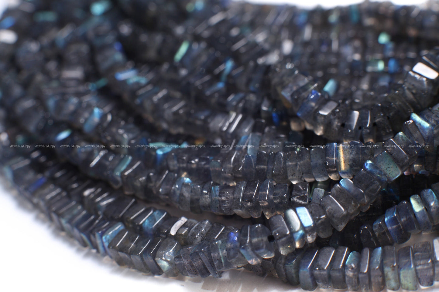 Labradorite square Heishe 5mm Natural Polished Blue Flash Labradorite Gemstone Jewelry Making DIY Squaredelle Beads 12.25" Strand