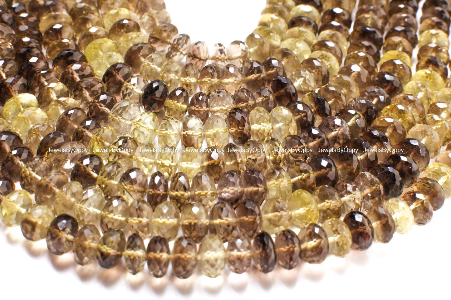 Bio Lemon Quartz Faceted Rondelle 9mm, Natural AAA Quality Lemon Quartz Shaded Jewelry Making Necklace, Bracelet Beads 10" Strand