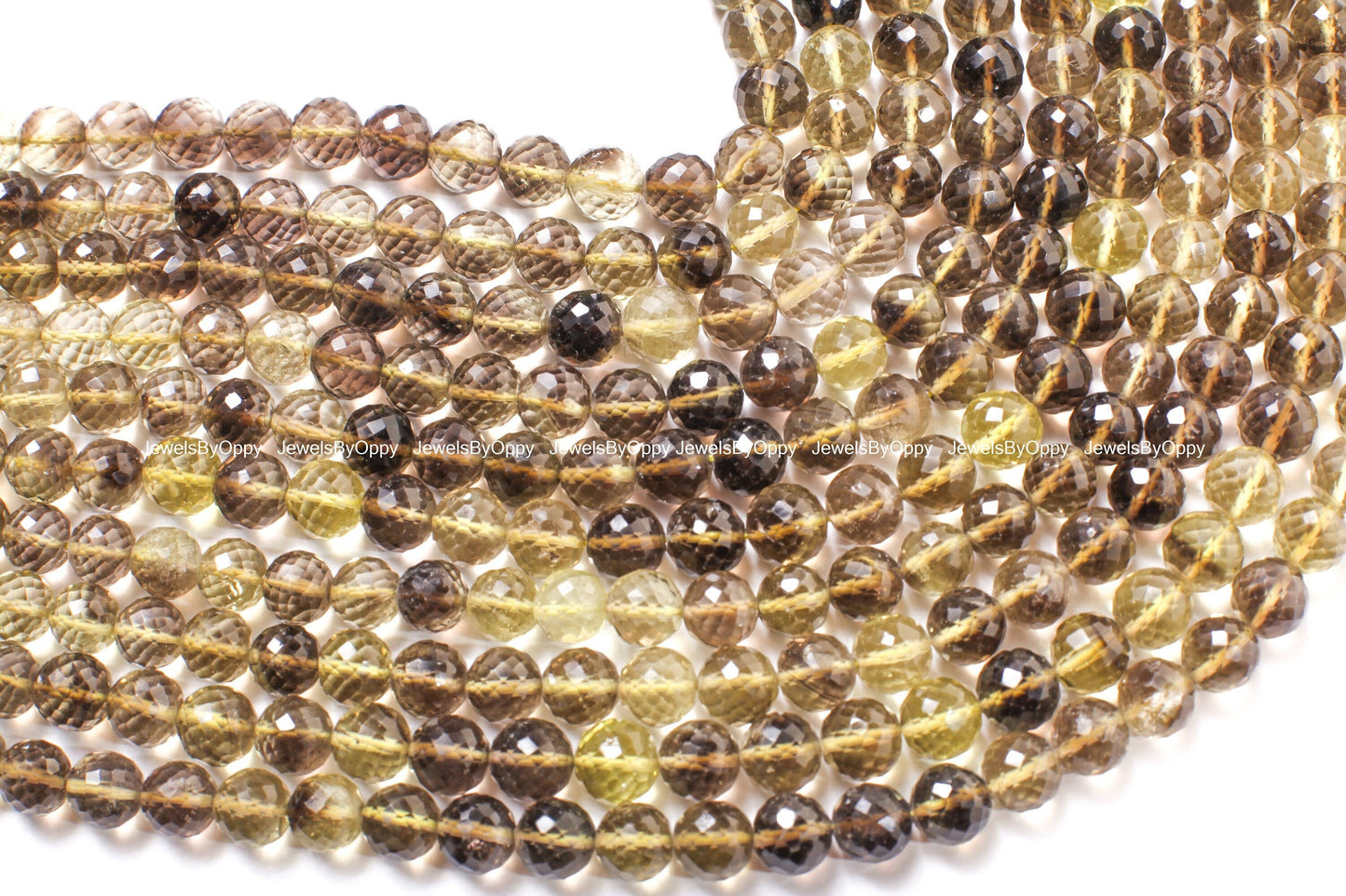 Bio Lemon Quartz Faceted Round 8mm, Natural AAA Quality Lemon Quartz Shaded Jewelry Making Necklace, Bracelet Beads 10" Strand