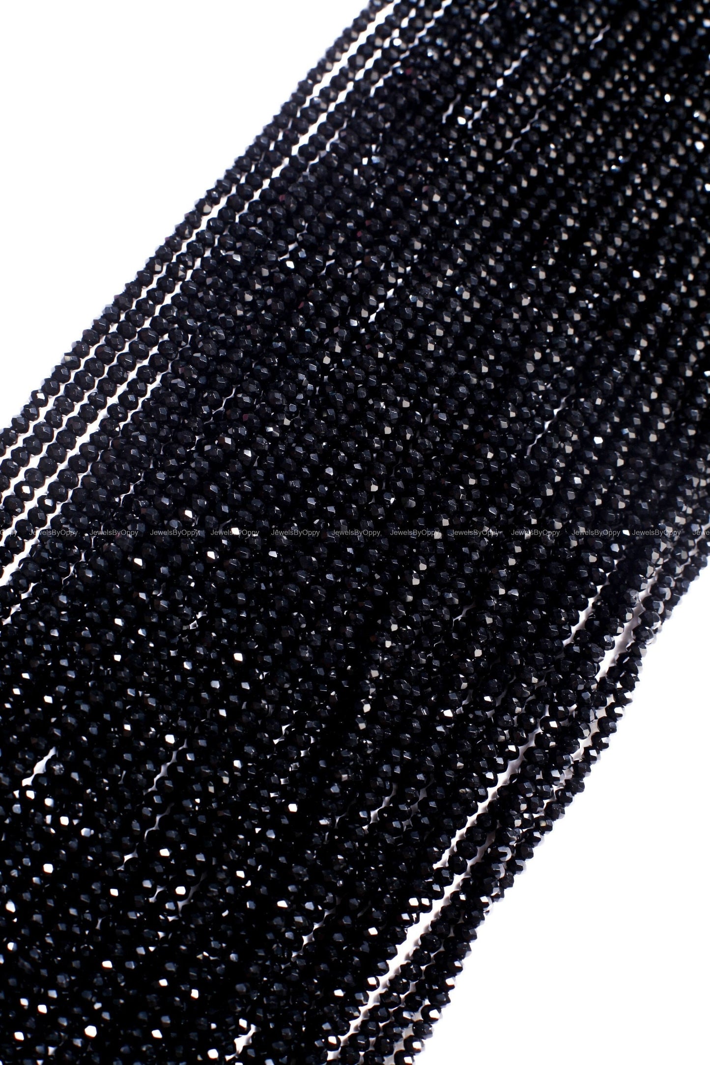 Genuine Black Spinel 3mm micro faceted Gemstone Beads, DIY Jewelry Making Necklace, Bracelet 12.5" Strand, Single or Bulk
