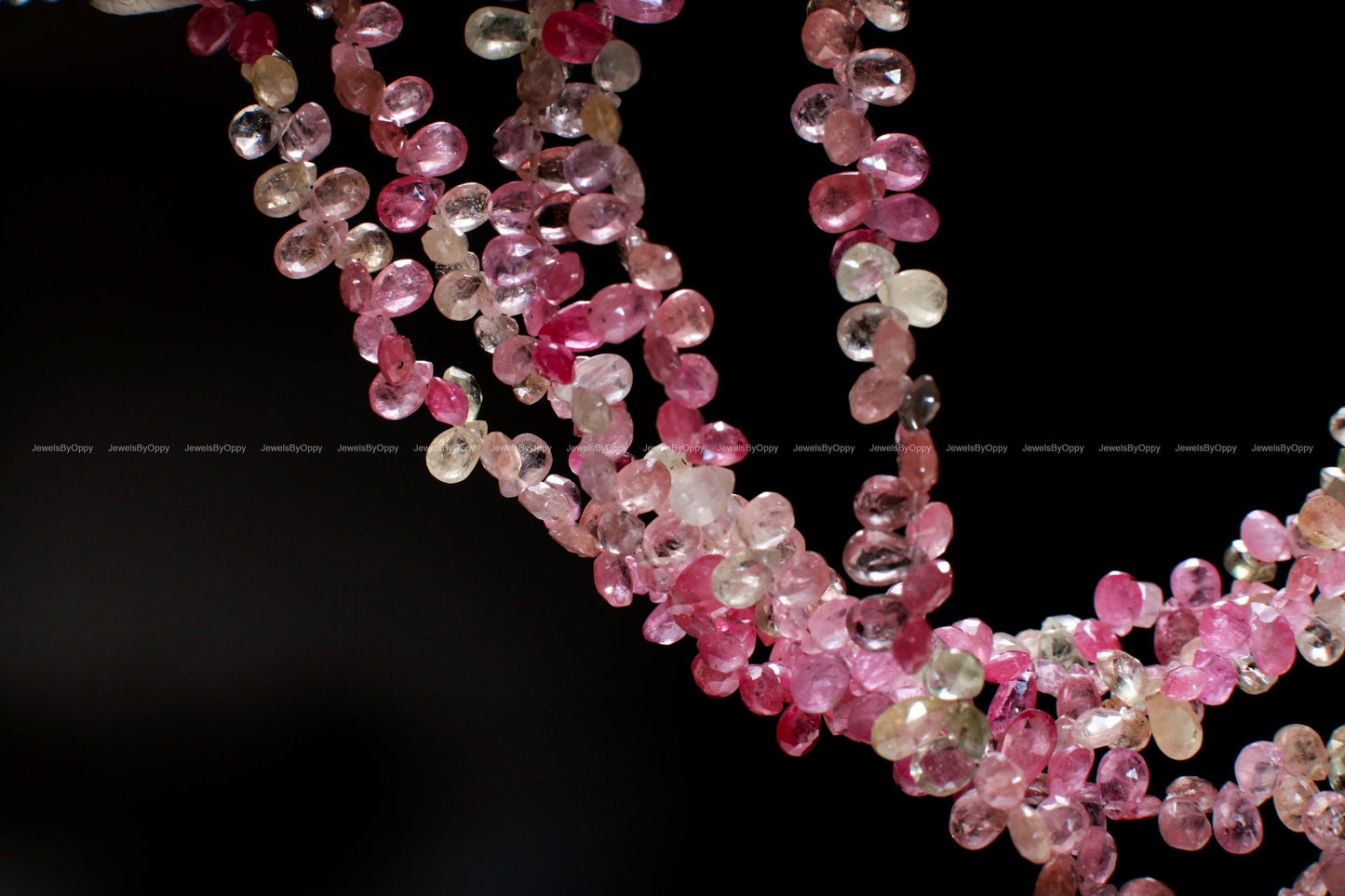 Natural Pink Sapphire Shaded Micro Faceted Pear Drop 3x5–6mm DIY Jewelry Making Gemstone Bead 3"/6" Strand