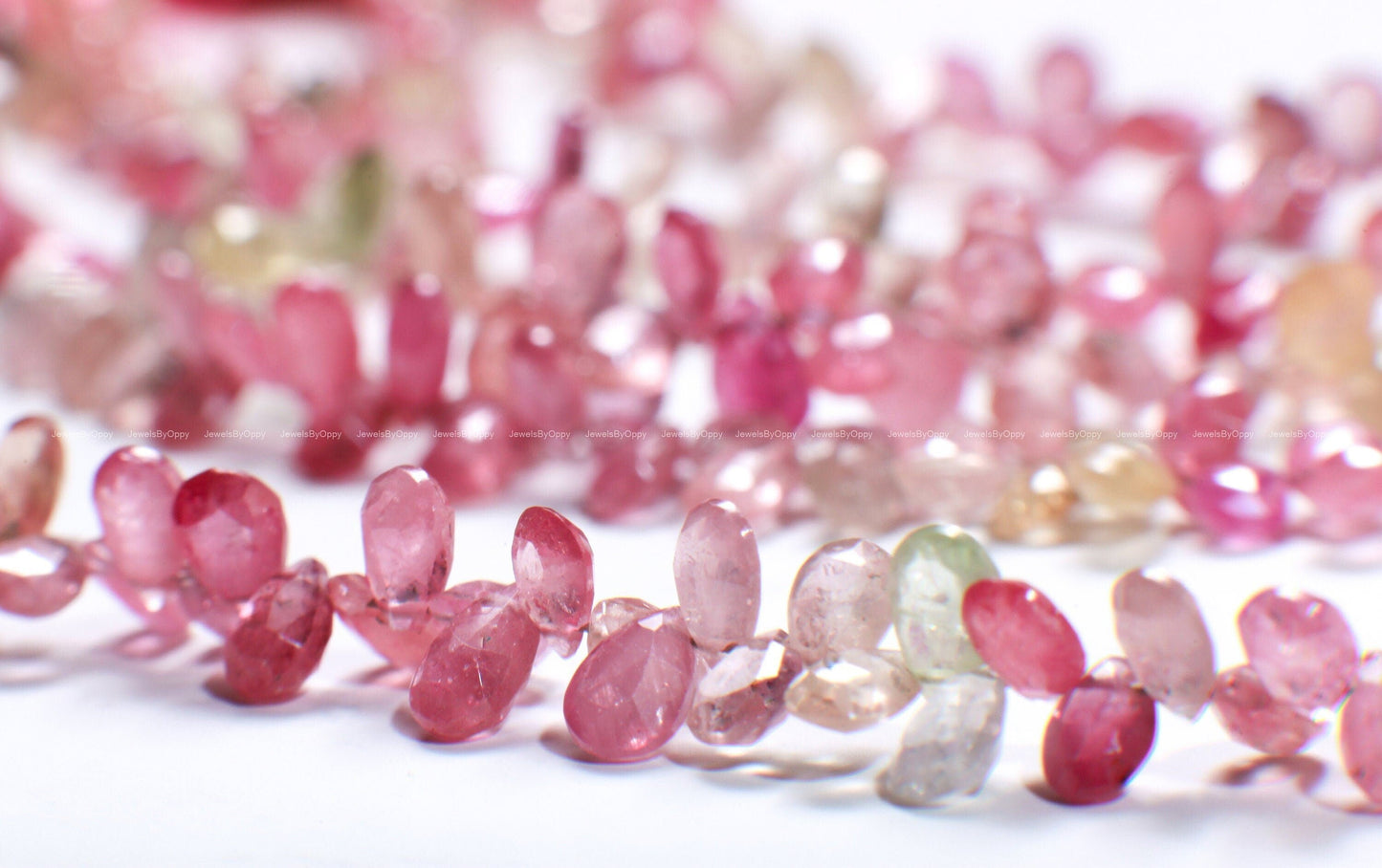 Natural Pink Sapphire Shaded Micro Faceted Pear Drop 3x5–6mm DIY Jewelry Making Gemstone Bead 3"/6" Strand