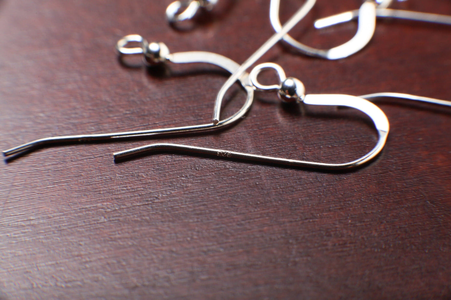 925 sterling silver 25mm Long French Hook Earwire with 2.5mm Ball, 925 stamped Jewelry Making Italian Findings, 10/20/50 Pieces