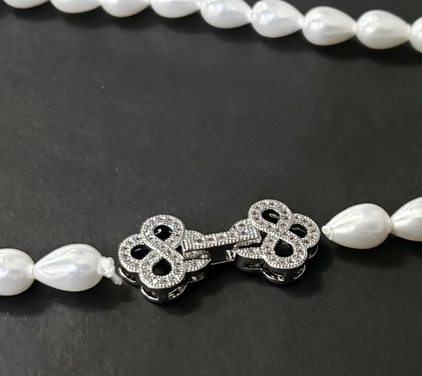 Cubic Zirconia CZ micro Pave Diamond Style sterling silver rhodium Fancy Clasp 12x27mm long. High End Jewelry Making, Folding clasp