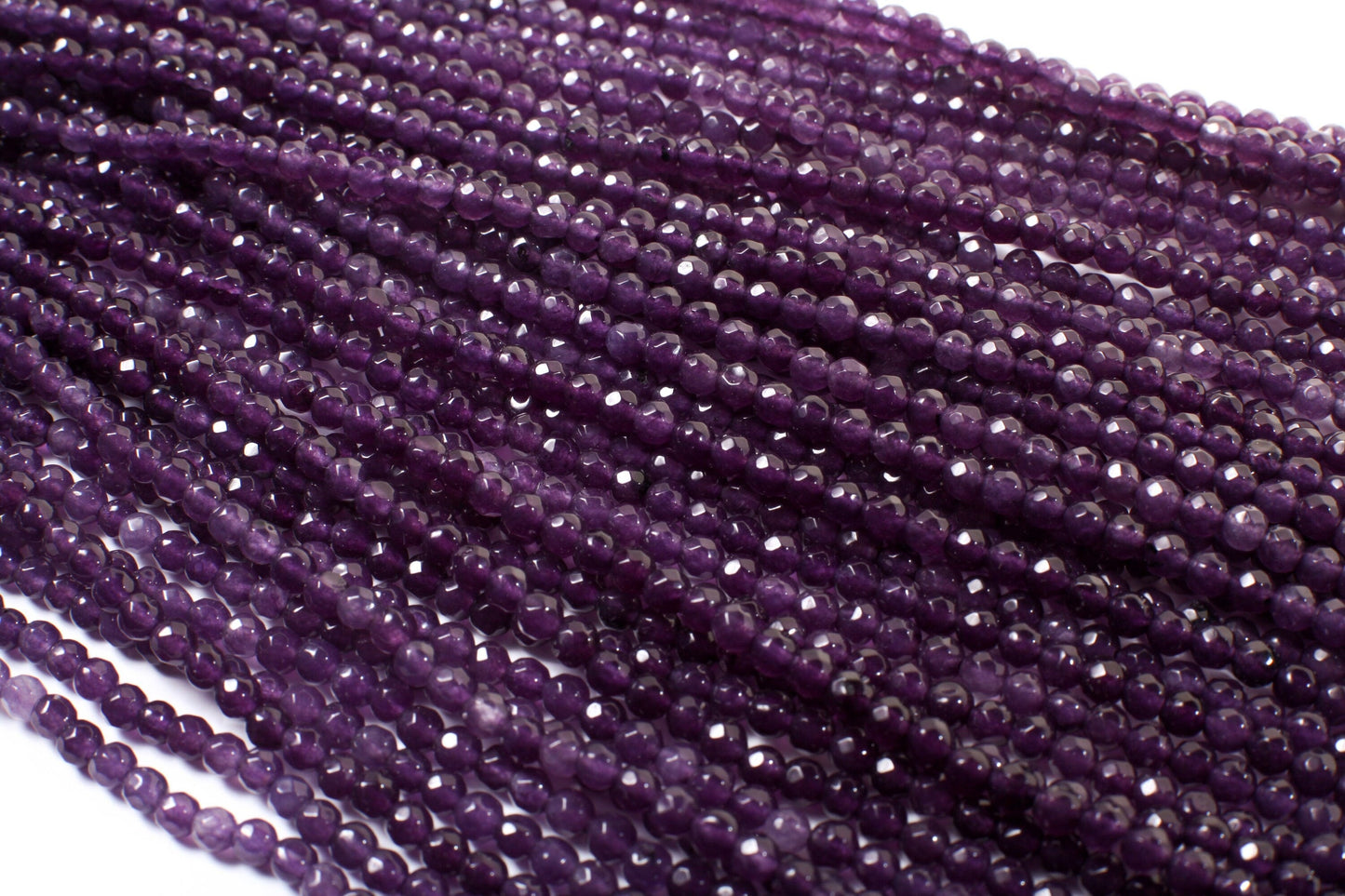 Amethyst Faceted Round 4mm, Jewelry Making Necklace, Bracelet, DIY Gemstone Beads 15" Strand