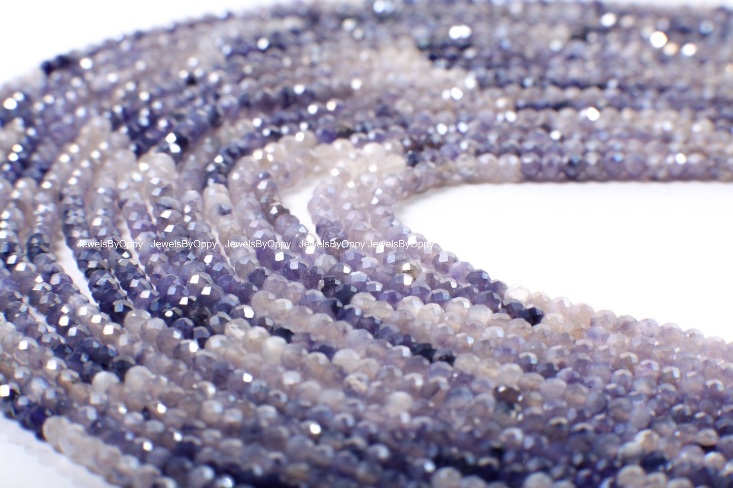 Natural Moonstone Purple Shaded Ombre Mystic 2.5-3mm Faceted Round Beads, DIY Jewelry Making Gemstone Bracelet, Necklace 12.5" Strand