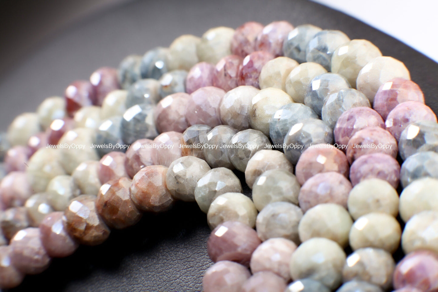 Natural Multi Pink Silverite Sapphire Faceted Rondelle 6.5-8mm, Rare , heavy weight , Jewelry Making Gemstone Beads 3",6",13" Strand