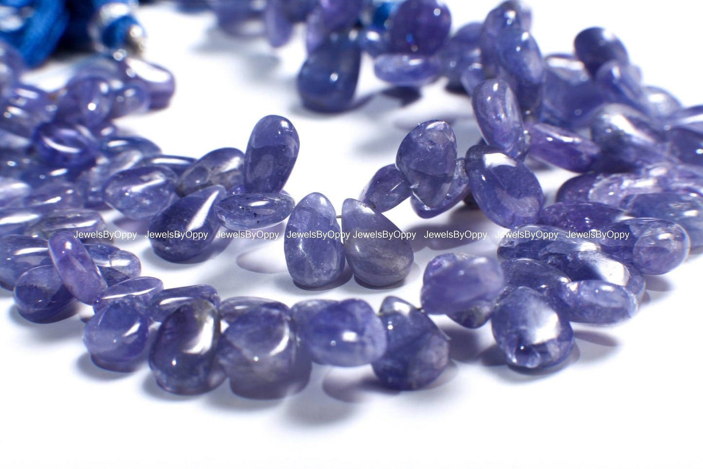 Natural Tanzanite Pear Drop 7x9-8x11mm Teardrop Gemstone Violet Blue Beads DIY Jewelry Making 4", 8" Strand