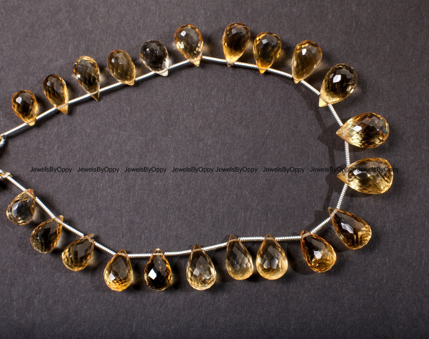 Citrine full strand Briolette AAA quality Natural Gemstone Graduated Teardrop 5×10-9×14m Jewelry Making 9"st (22 pcs approx)