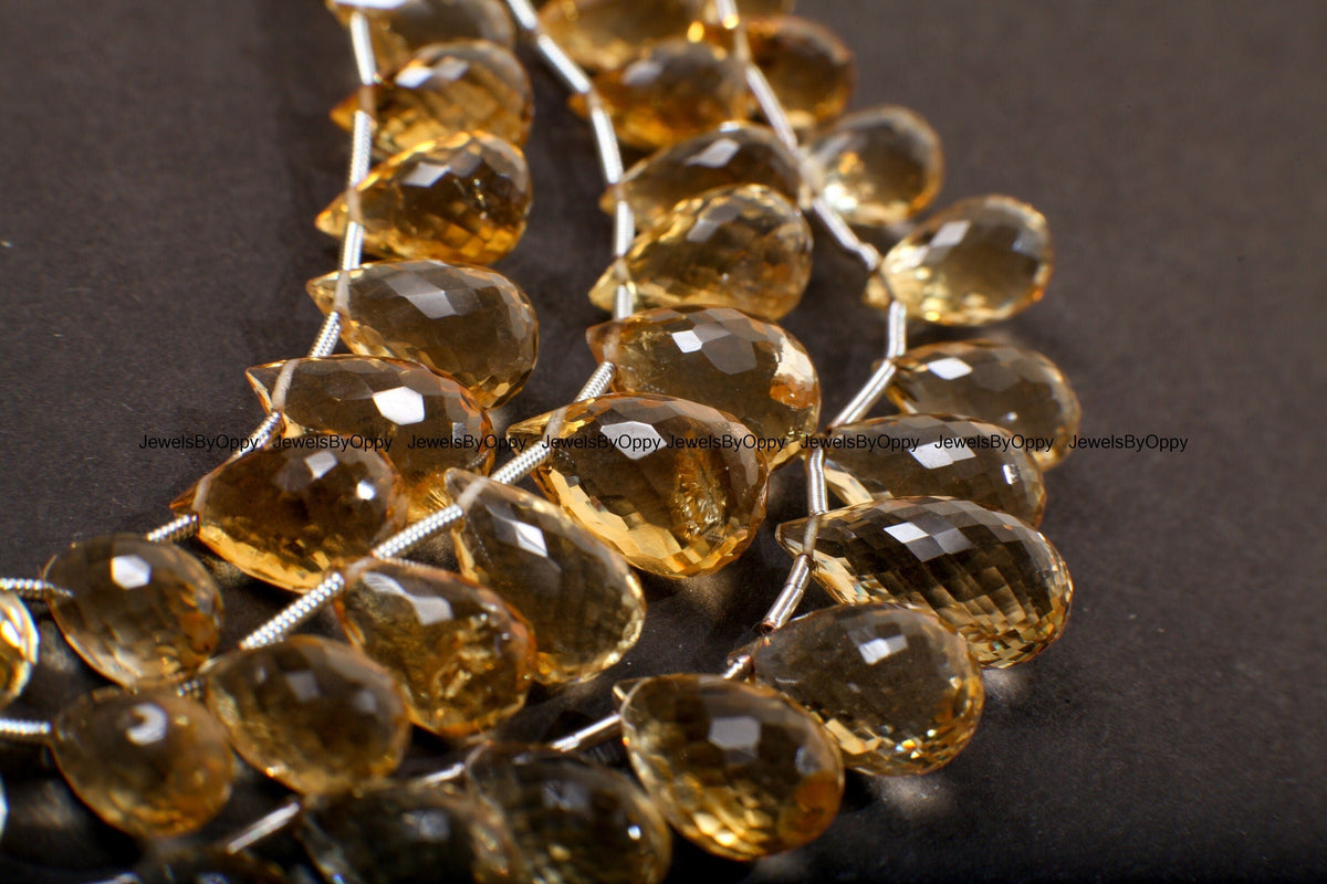 Citrine full strand Briolette AAA quality Natural Gemstone Graduated Teardrop 5×10-9×14m Jewelry Making 9"st (22 pcs approx)