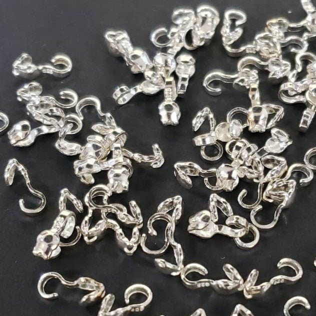 925 Sterling Silver 2.5 mm cup clamshell beadtip, jewelry making tip end to hide the knot. 925 stamped, 10,20,50 pieces