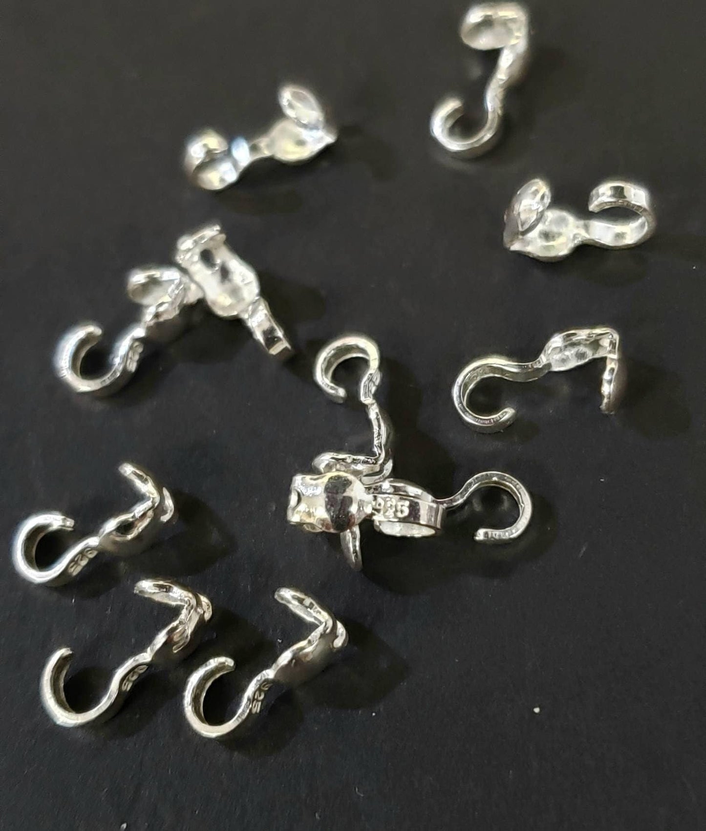 925 Sterling Silver 2.5 mm cup clamshell beadtip, jewelry making tip end to hide the knot. 925 stamped, 10,20,50 pieces