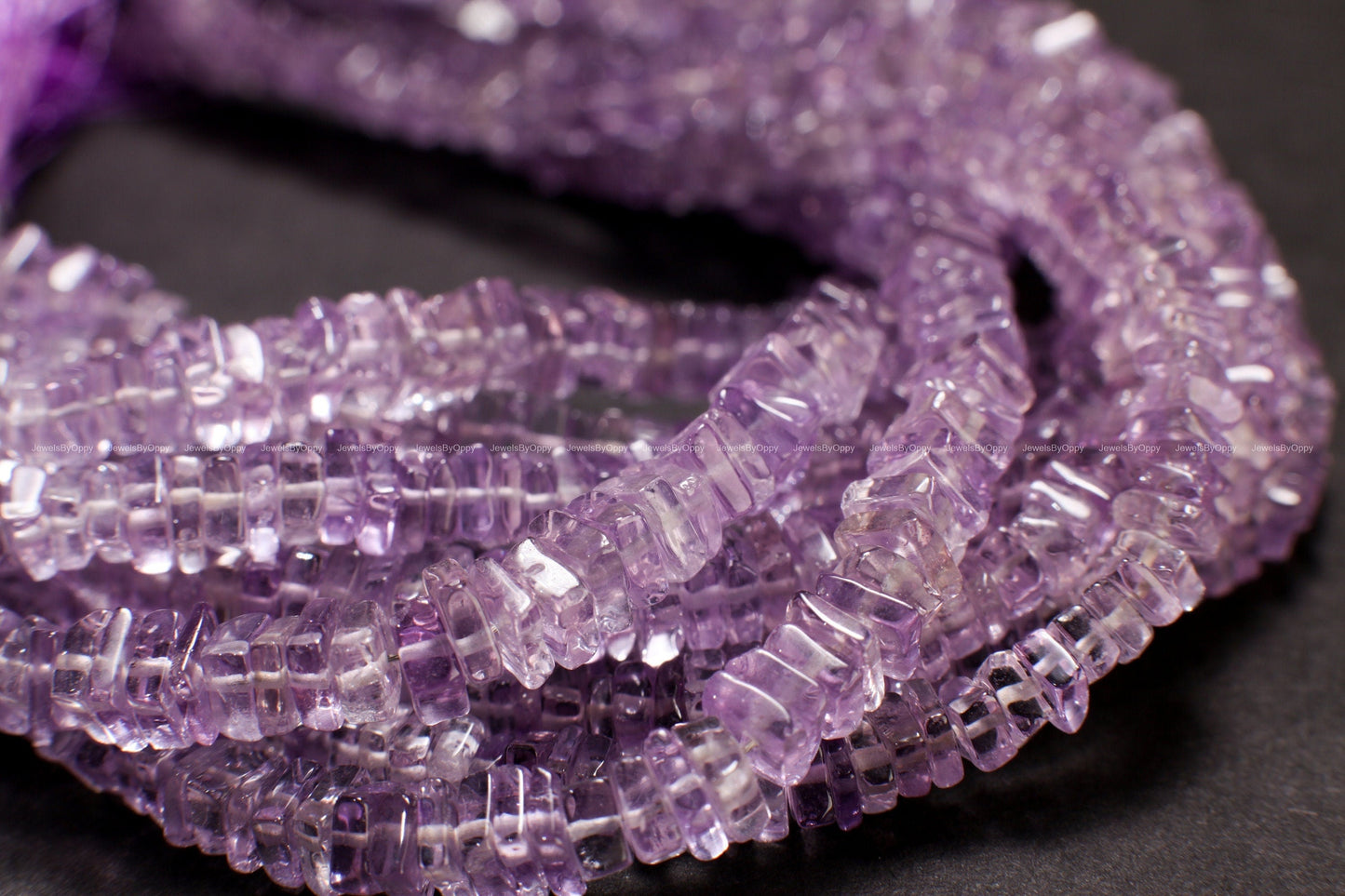 Pink Amethyst 4-5mm Square Heishe, Jewelry Making Squaredelle high quality Natural Gemstone Bead Spacers, DIY Necklace, Bracelet, 8" Strand