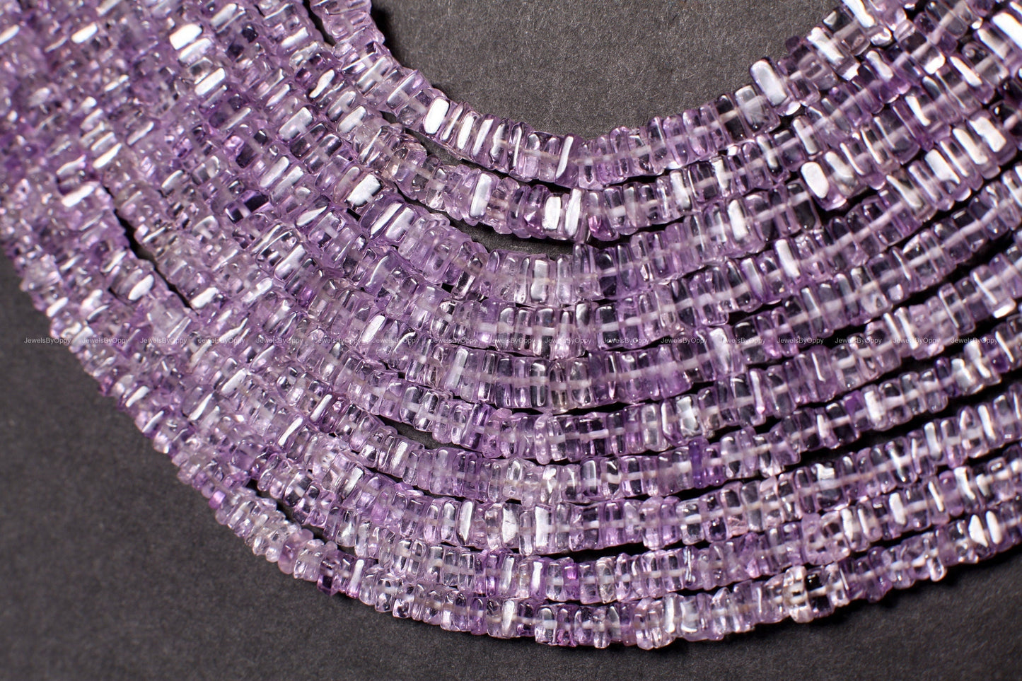 Pink Amethyst 4-5mm Square Heishe, Jewelry Making Squaredelle high quality Natural Gemstone Bead Spacers, DIY Necklace, Bracelet, 8" Strand
