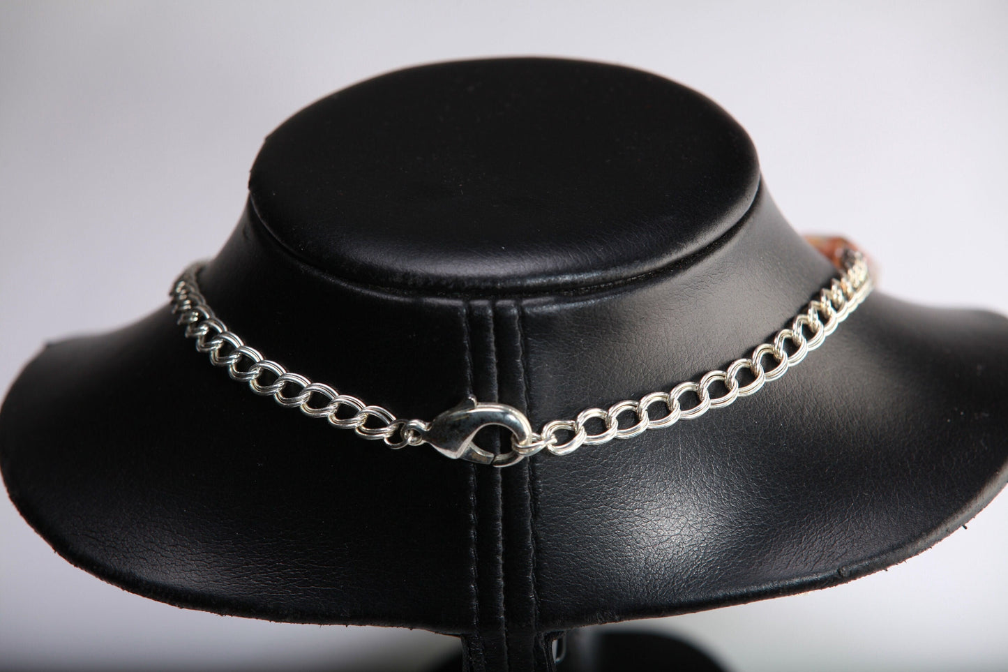 Botswana Agate with Double Cable Chain Necklace