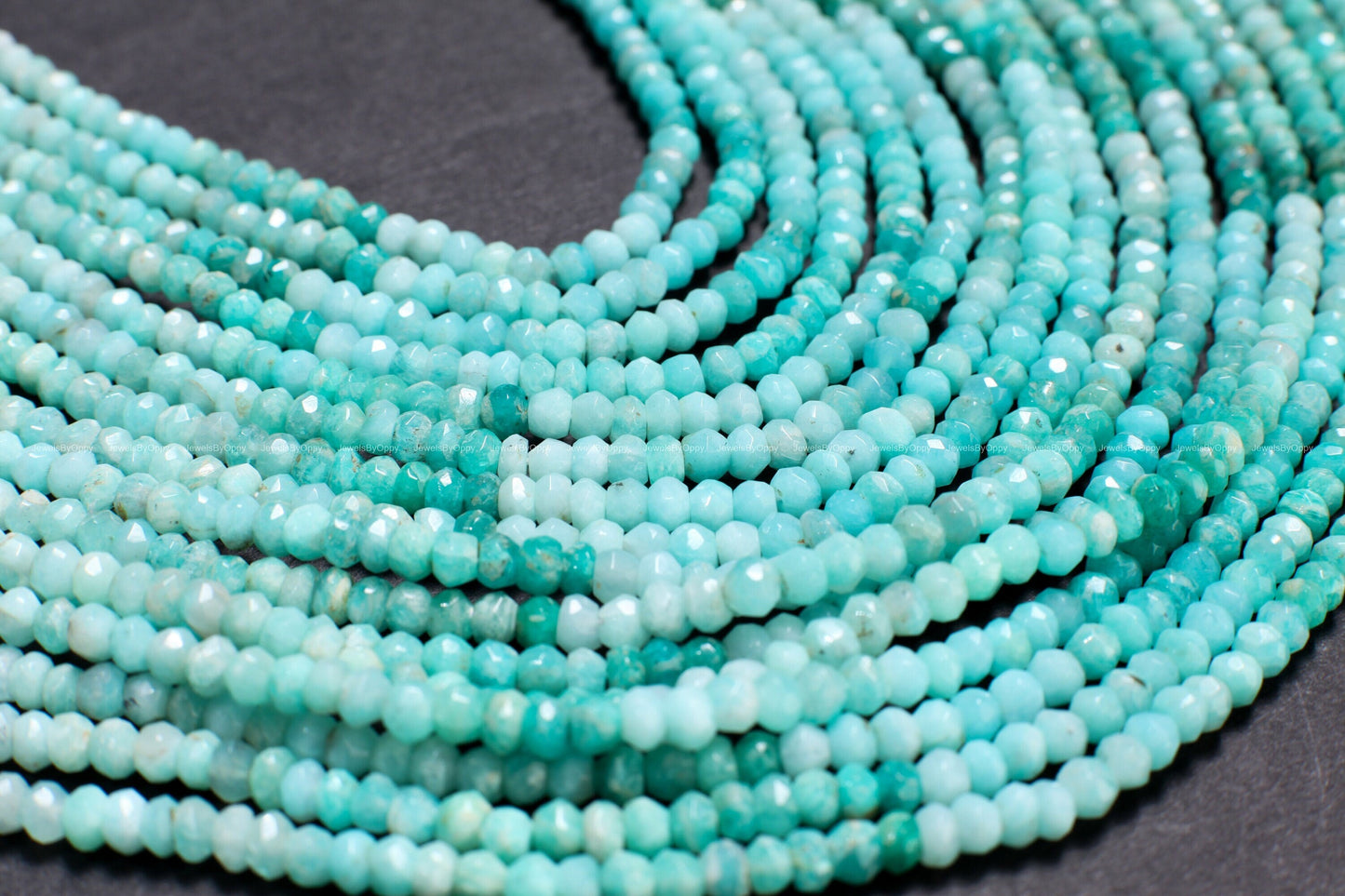 Natural Shaded Peruvian blue Opal Faceted Roundel 4mm Jewelry Making Gemstone Beads 13" Strand blue Opal