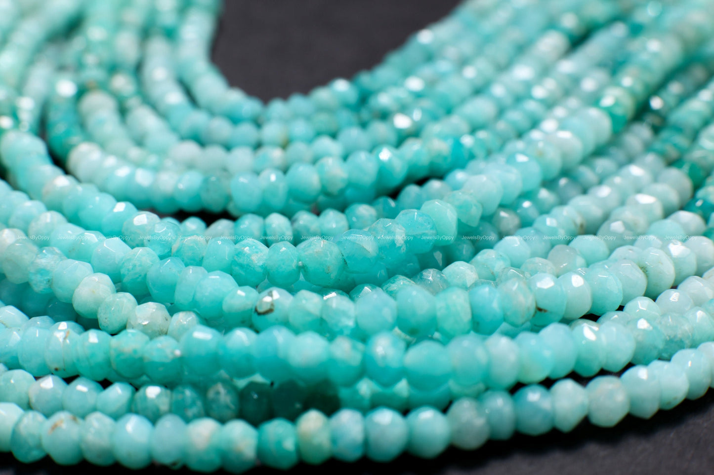 Natural Shaded Peruvian blue Opal Faceted Roundel 4mm Jewelry Making Gemstone Beads 13" Strand blue Opal