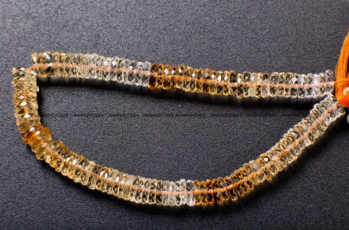 Citrine Faceted Heishe, Natural AAA Citrine Gemstone Yellow Heishe Shaded Beads 7-8mm DIY Jewelry Making Necklace, 8" Strand