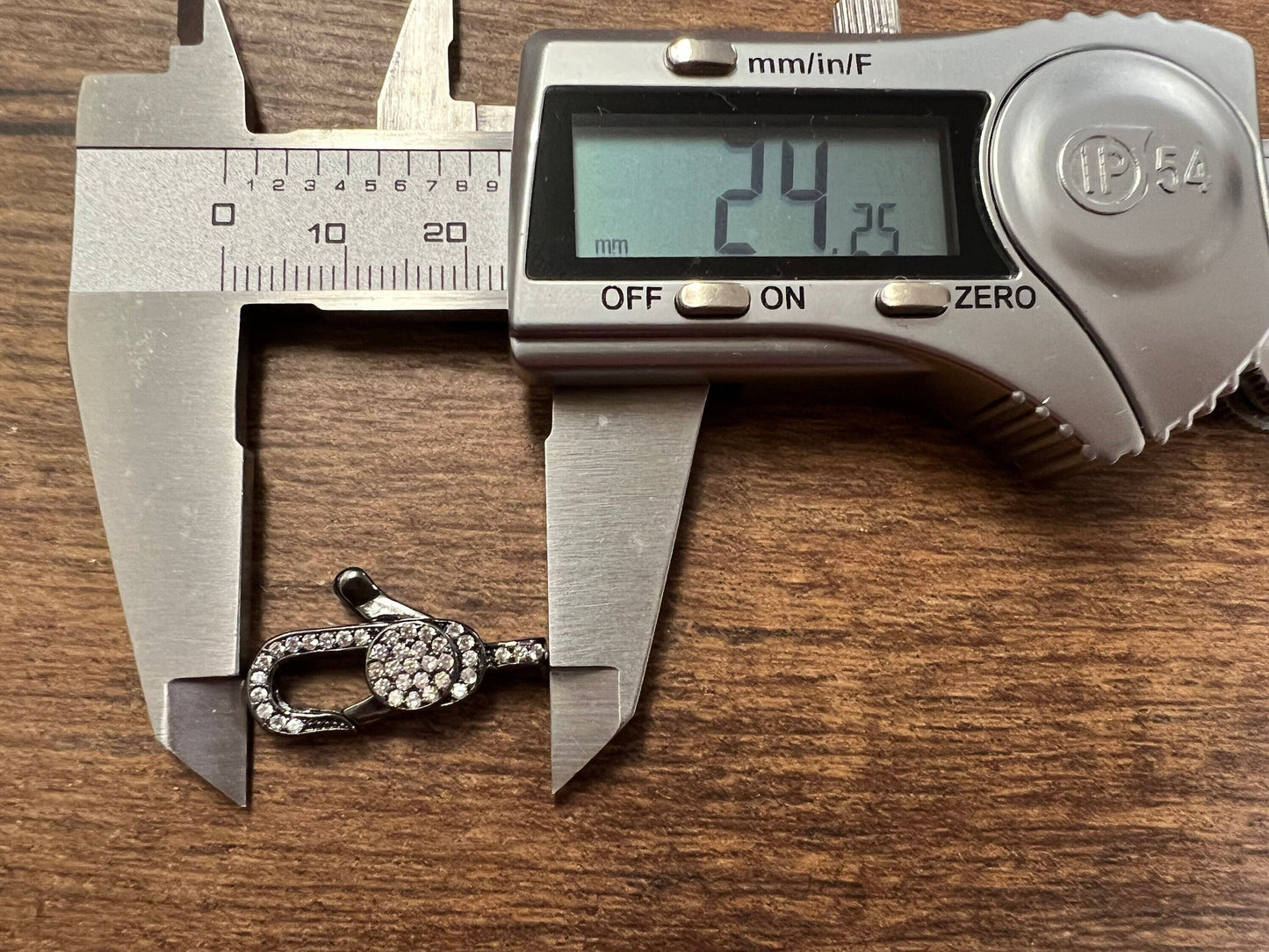 Cubic zirconia cz micro pave lobster clasp with ring ,gold / rhodium silver and black oxidized. Jewelry making necklaces fancy clasp 1pc