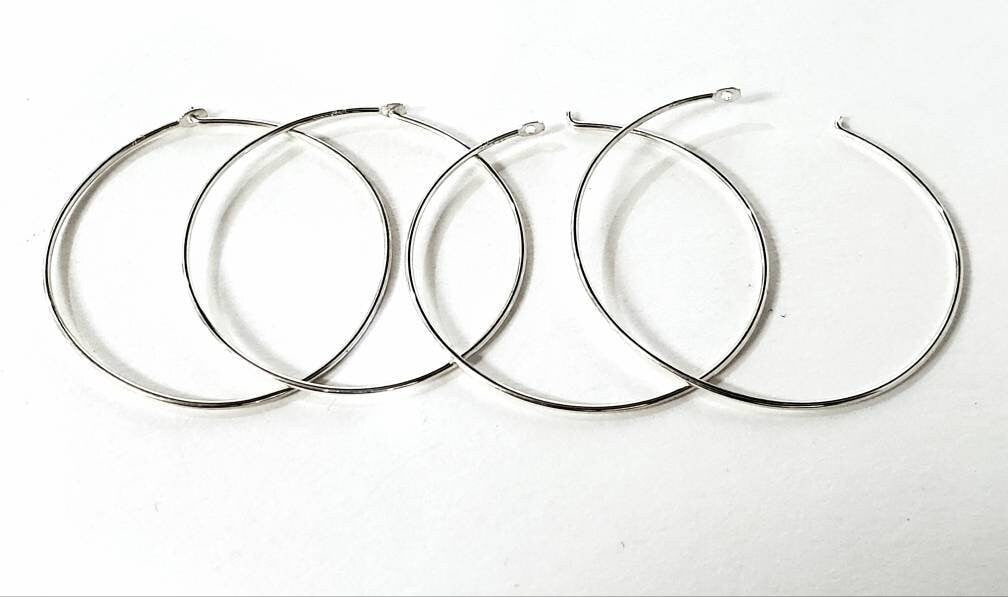 925 sterling silver beading hoop 25mm, 30mm & 35mm earring , jewelry making supplies, high quality, earring making findings 1 pair .