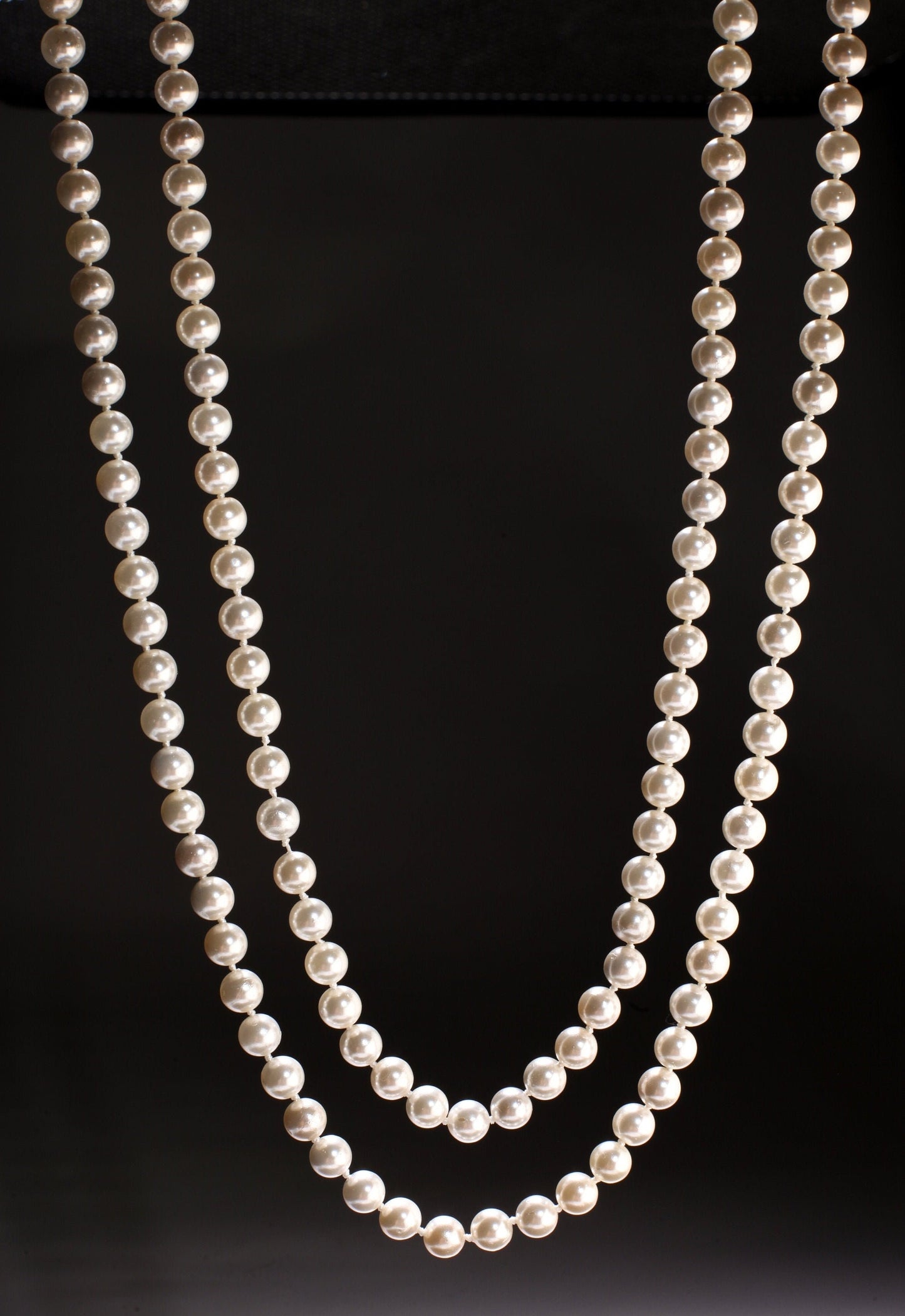 64" Hand Knotted Pearl Necklace Seashell South Sea Pearl 8.5mm Round Beads Statement White Long Double, Triple Layer Necklace 174 Pcs,Bridal