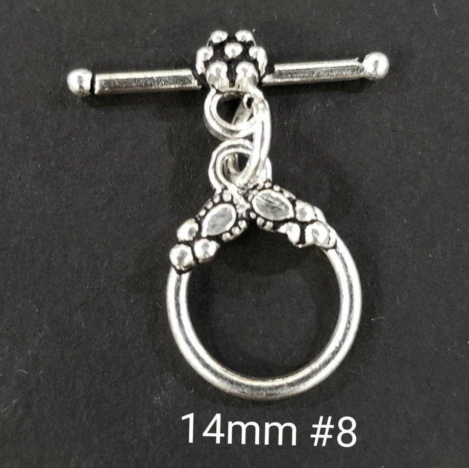 925 sterling silver bali toggle clasp, 13 to 15mm choose your style. Jewelry making vintage antique finish bali clasp 1 set