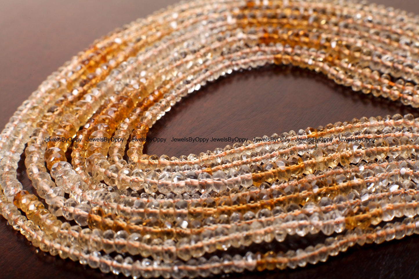 Citrine Faceted Rondelle, Natural AAA ombre shaded Citrine Gemstone Yellow Roundel Shaded Beads 3-4mm DIY Jewelry Making Necklace,13" Strand