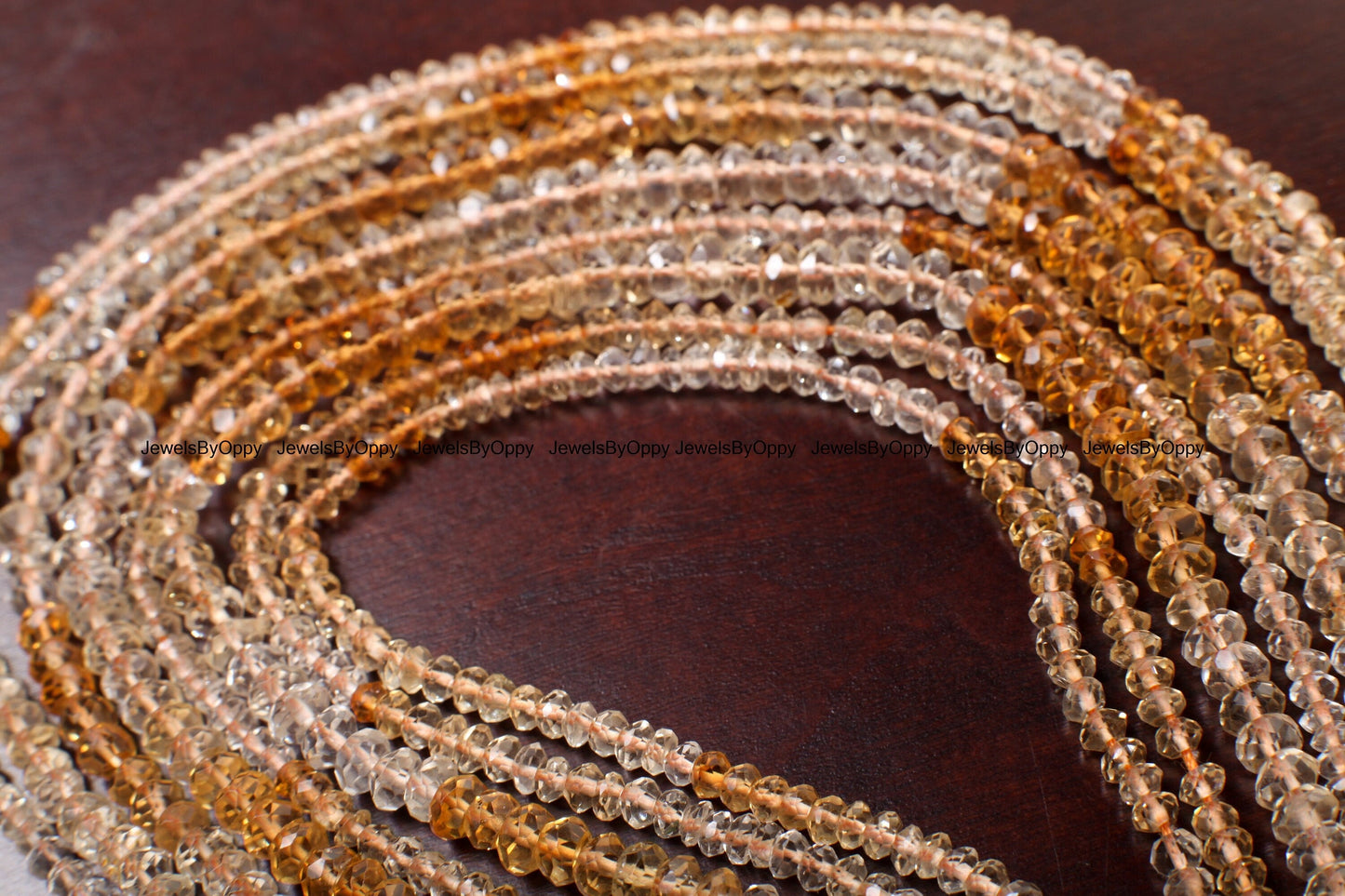 Citrine Faceted Rondelle, Natural AAA ombre shaded Citrine Gemstone Yellow Roundel Shaded Beads 3-4mm DIY Jewelry Making Necklace,13" Strand