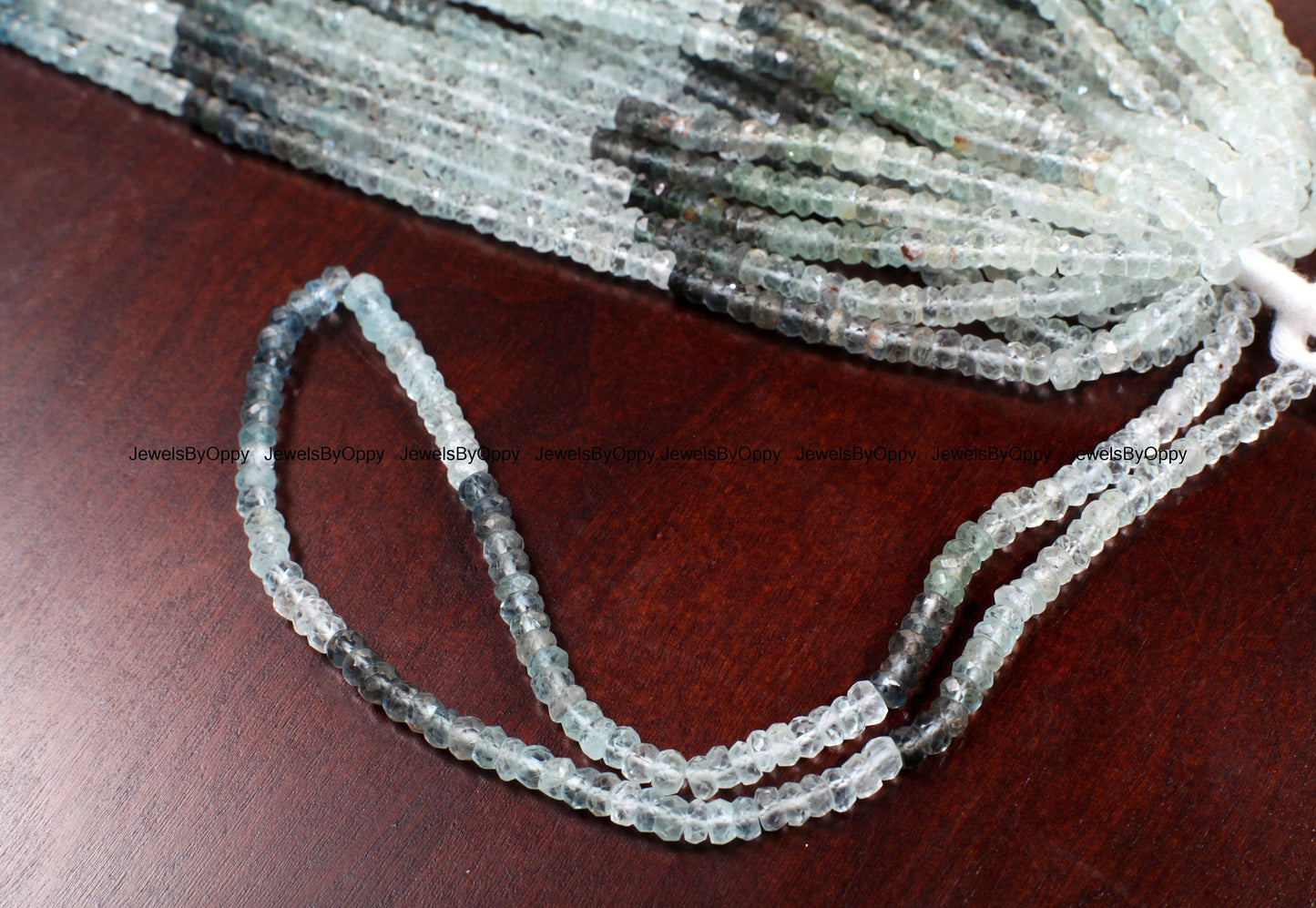 Natural Moss Aquamarine Faceted 4mm Rondelle ,Strand, AAA quality beautiful Jewelry Making Aquamarine beads . 6", 12" or bulk wholesale