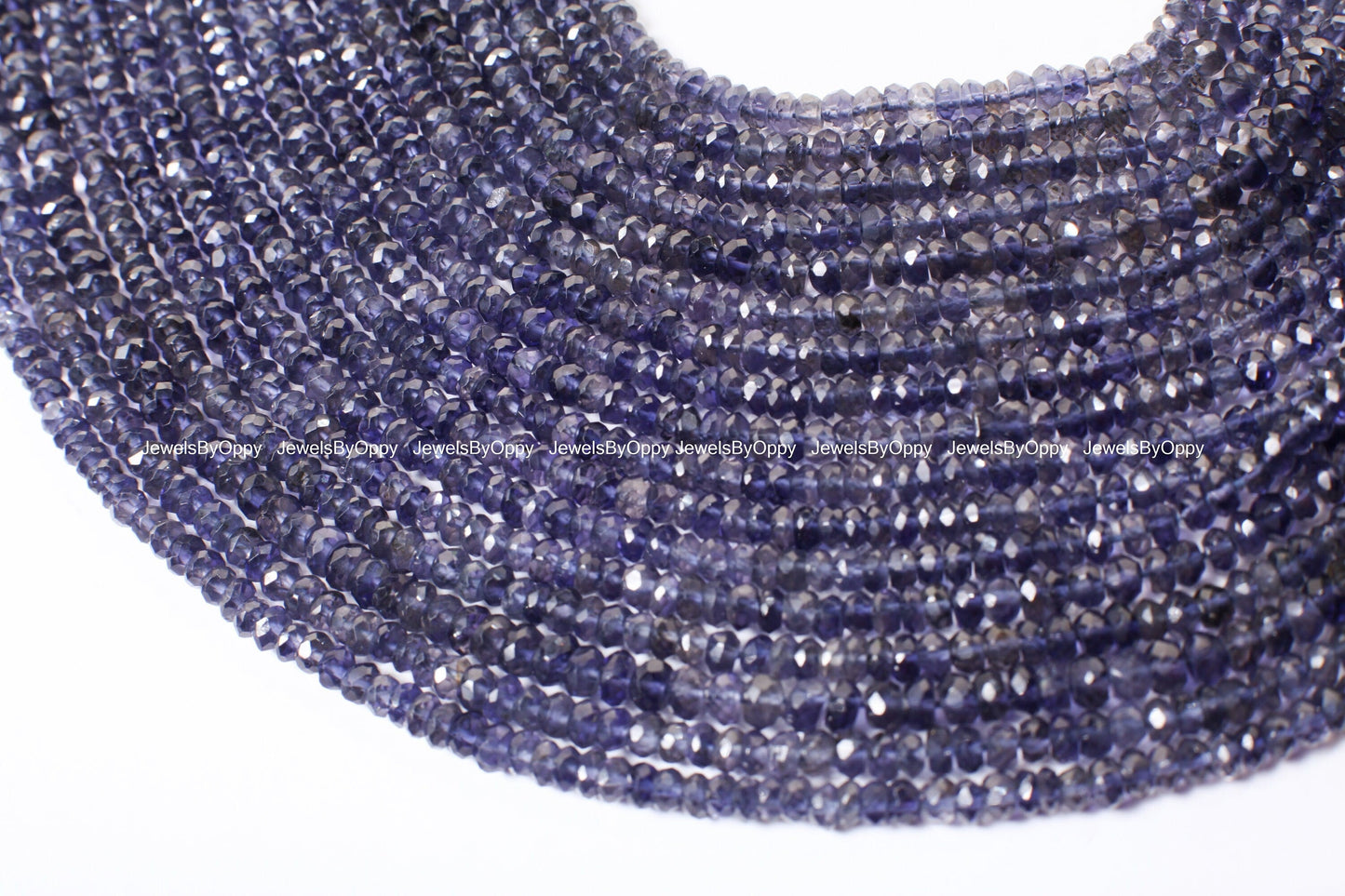 Iolite Rondelle 4.5-5mm Beads, Natural Iolite Micro Faceted Gemstone Jewelry Making Beads 12" Strand