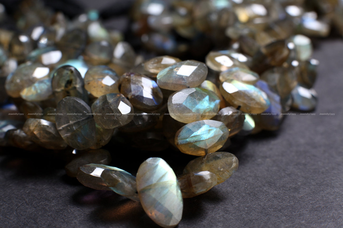 Natural Labradorite Faceted Oval 10x13-11x17mm High quality, Grey Flashy Jewelry Making Gemstone Center Drilled,Rare shape Beads .