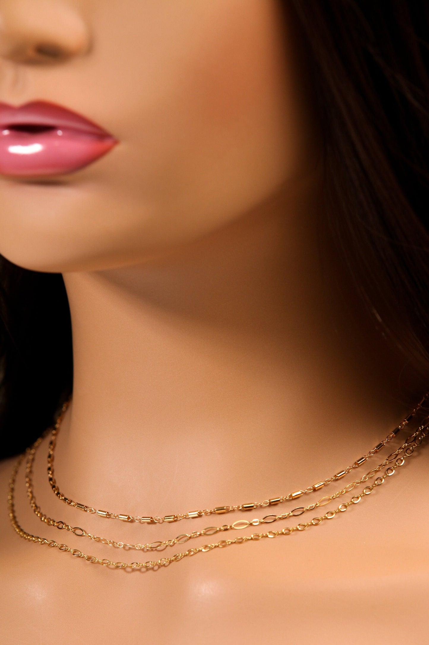 14K Gold Filled Finished Chain with Clasp, Made in Italy, High Quality, 14/20 Gold Filled Choker Layering Necklace. Available in 14"- 36"